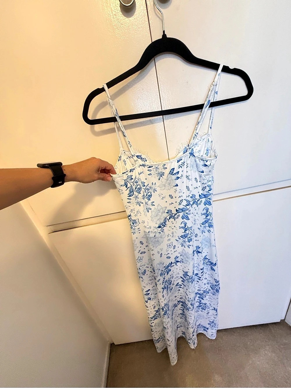 Blue & White Floral Maxi Dress Like New
